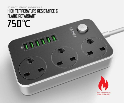2500W 3.4A Power Socket With 3 Anti-Static AC Sockets And 6 Intelligen ...